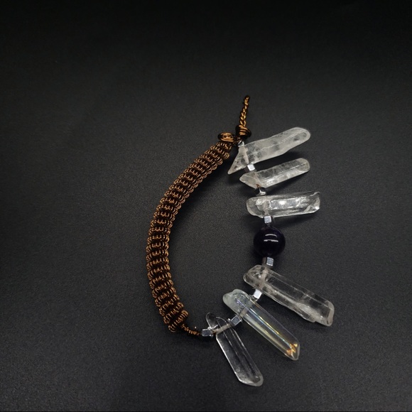 Wire wrapped pendant Quartzite, Amethyst - Picture 2 of 4